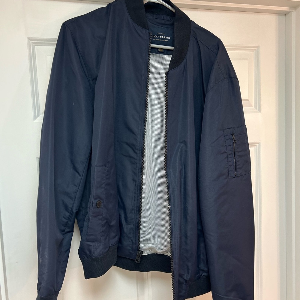 Lucky Brand Navy Blue Bomber Jacket